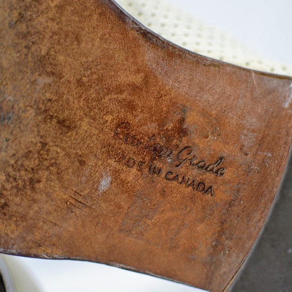 Spectacular DACK's Made in Canada White Perforated Leather Lace Up Derby 10.5 F - Picture 10 of 12